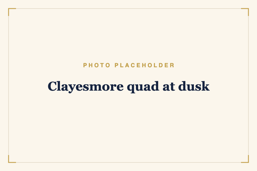 Clayesmore quad at dusk