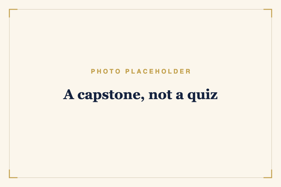 A capstone, not a quiz