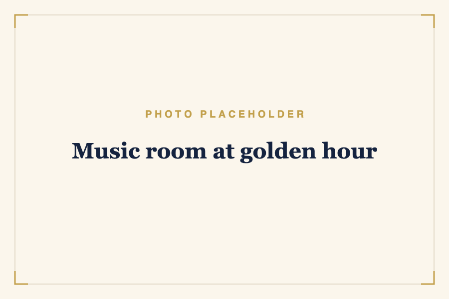 Music room at golden hour