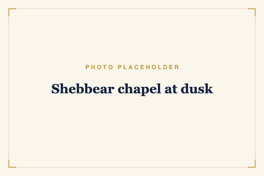 Shebbear chapel at dusk
