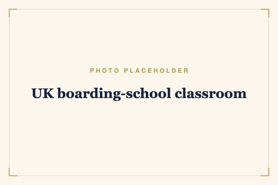 UK boarding-school classroom
